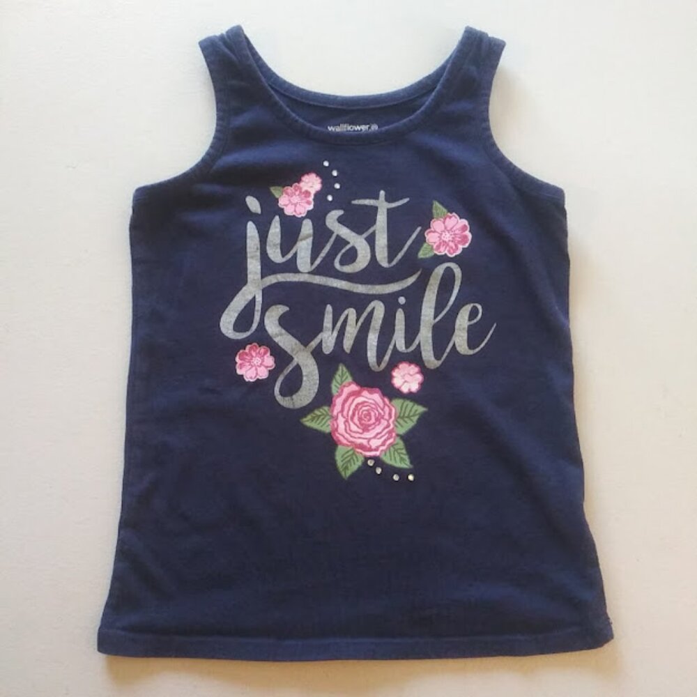 Wallflower girl's size M (5-6) navy blue top